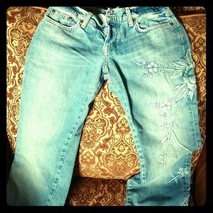 Lucky Brand Jeans with Raised Flower Pattern